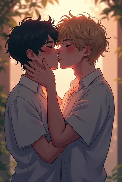 A love of two bl teenage boys kiss