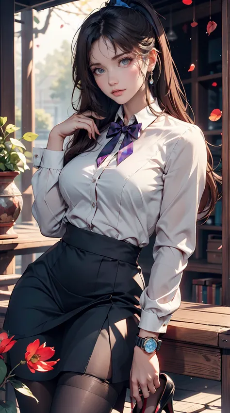 Highest quality, masterpiece,, figure, wallpaper,One girl, alone, , White shirt, Black Skirt, Light Hair, Semi-long hair, Beautiful detailed girl, Highly detailed eyes and face, Beautiful attention to detail, shy, nature_Lighting, shine,Browsing Caution, c...