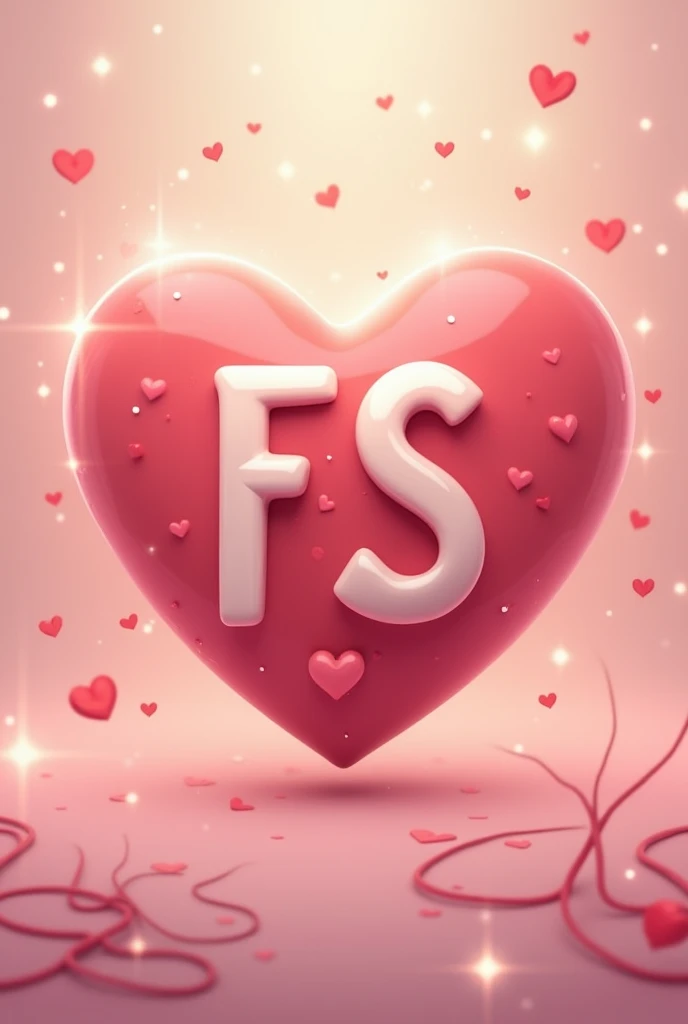 Create a cute Heart  with the initials f and s very romantic 