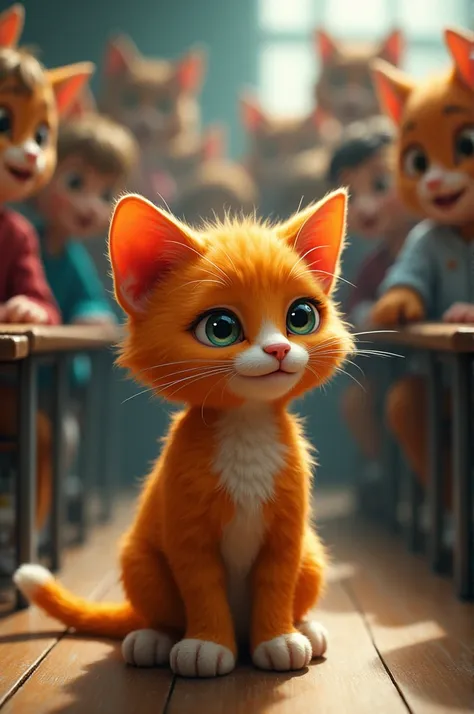 An ugly orange kitten and everyone makes fun of him at school