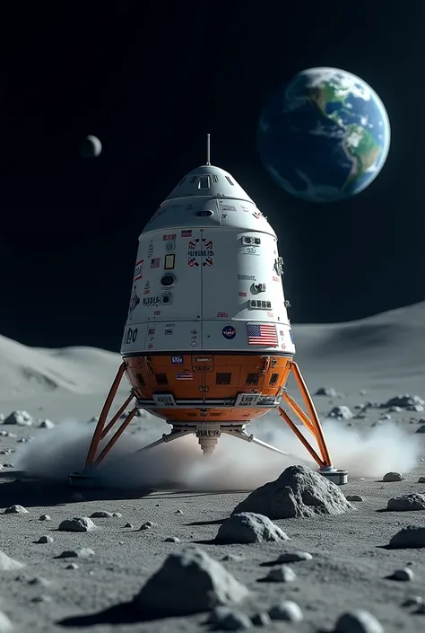 America  spacecraft landing 
in moon