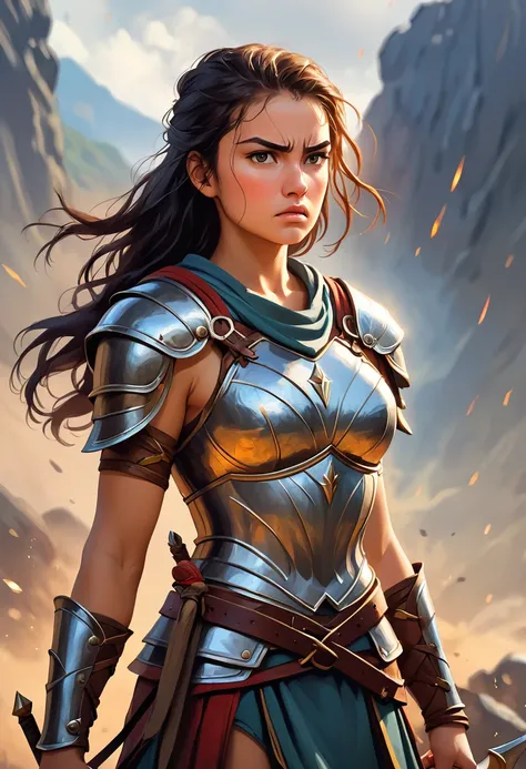 Young and warrior woman with a lot of determination and courage 