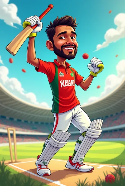 Cricket player name Tamim cartoon