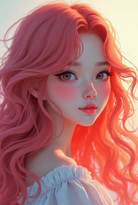 Create a Manhwa style girl with beautiful hair