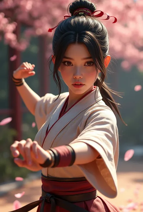 A Dragon Quest martial artist like Kanna Hashimoto, a photorealistic beauty。