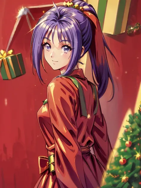 ((masterpiece)),((Ayako Katagiri)),((Katagiri Ayako)),((Mischievous Smile)),Anatomically perfect fingers,(((Christmas))),(((Santa Claus Costume))),winter,Separate costumes,Exposed navel,sexy,Exposed shoulders