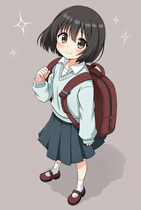 Japanese Girls、12 years old、short hair、mile、school bag、Cram school