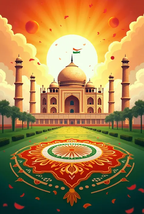 Poster for a poster making competition on Indian Independence day with no man