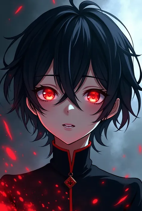 Vampire Shota Black hair Red eyes Anime