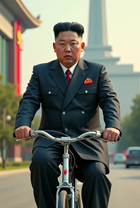 Kim Jong Un on a bike