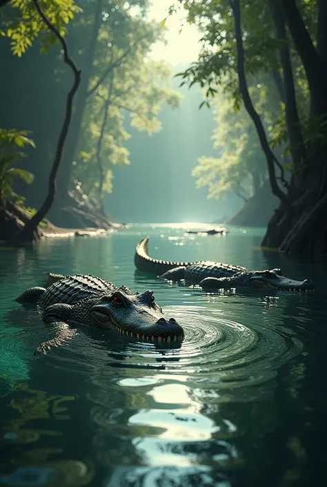 Water full of crocodiles 