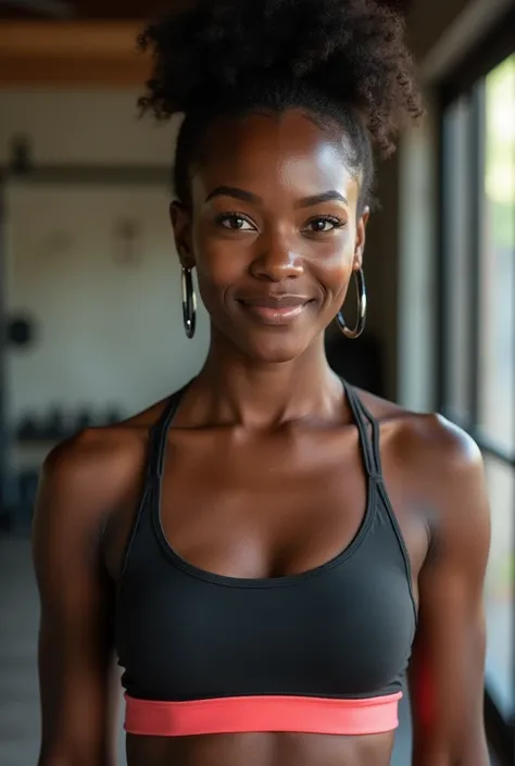 Ugandan woman With sport bra in Gym 