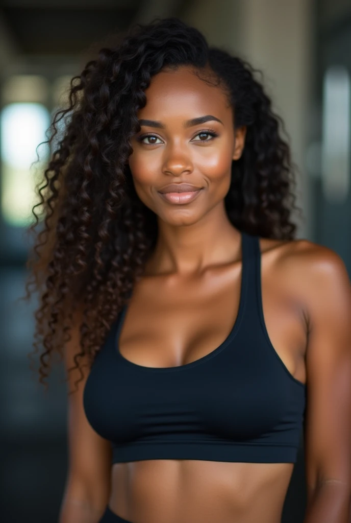 Ghanaian woman With sport bra in Gym 