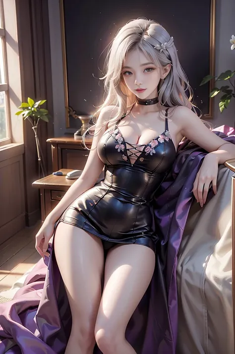 kda, (best quality, masterpiece:1.2), tianfeng1, Extremely detailed, (Practical:1.37), beautiful, youth, Glamorous model, Warm colors, ((A full body perspective，Naturally bent knees，Skin is firm and smooth)), ((In the old-fashioned room，Sitting on a low be...