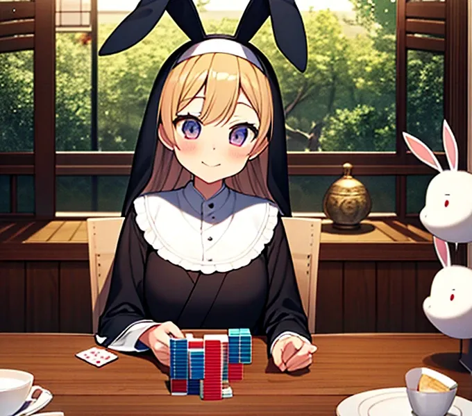 highest quality, tabletop, game cg, (kimono),maid,nuns, bunny, 複数のgirl, 6+girl, bunny ears, rabbit&#39;s tail, 6人のgirl, 6人のgirl,...