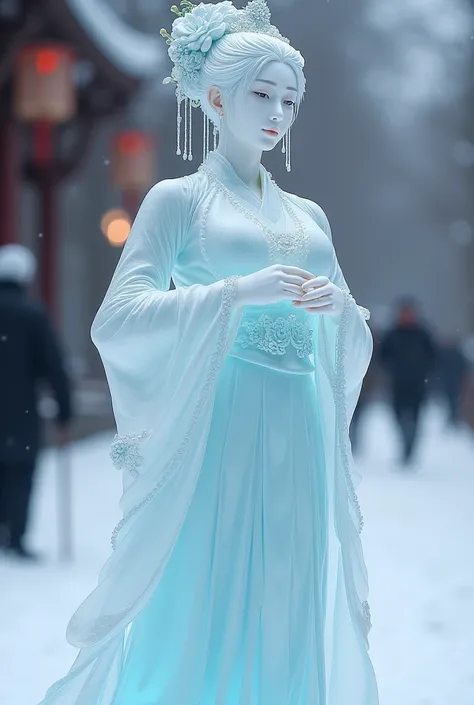 (ice - carving:1.4),Movie Angle,(Fan Bingbing,  ice sculpture girl,Anatomically correct,full bodyesbian,Masterpiece ice sculpture camellia,Representative work Hanfu,Smile,sexy,full body arts,traditional arts,erotic arts,Queen arts,Amazing body arts,Amazing...