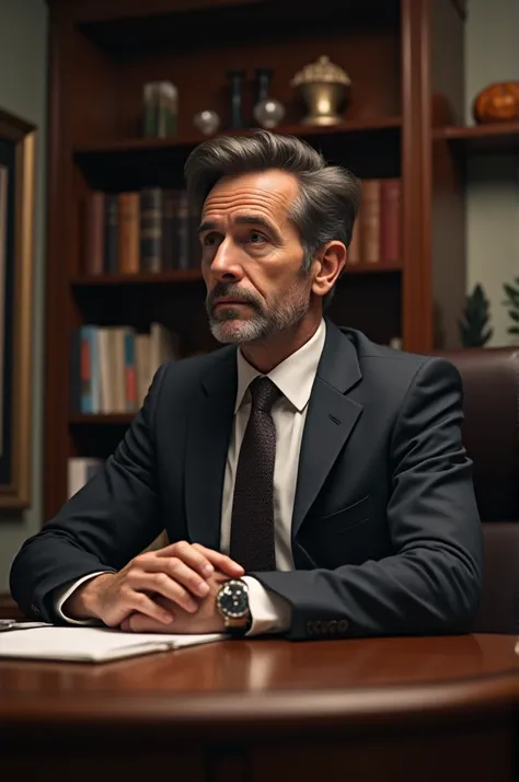 A smart man in formal dress sitting in office room
