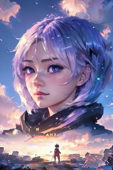 A beautiful anime girl with short white hair, violet eyes, wearing a hoodie sweatshirt, sitting in front of a computer, holding a banner, vtuber style, street style, (best quality,4k,8k,highres,masterpiece:1.2),ultra-detailed,(realistic,photorealistic,phot...