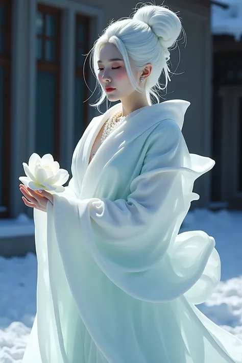 (ice - carving:1.4),Movie Angle,(Fan Bingbing,  ice sculpture girl,Anatomically correct,full bodyesbian,Masterpiece ice sculpture camellia,Representative work Hanfu,Smile,sexy,full body arts,traditional arts,erotic arts,Queen arts,Amazing body arts,Amazing...