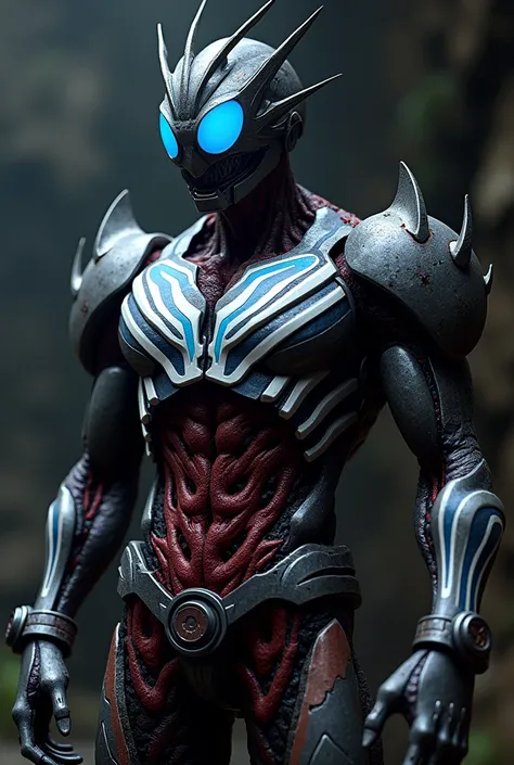 injured with blood, flesh, and bone exposed

Horrifying creature

biological design

ominous design

the body is decaying

Overall Silhouette: The body type is muscular yet slim, typical of Kamen Rider designs. The design emphasizes mobility while conveyin...