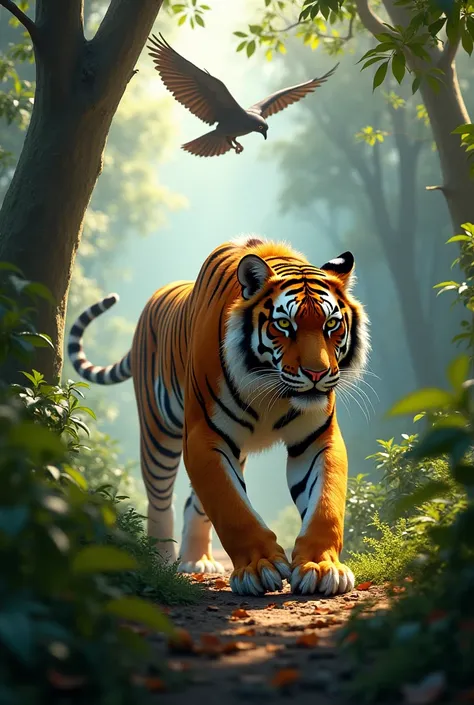 Tiger + bird