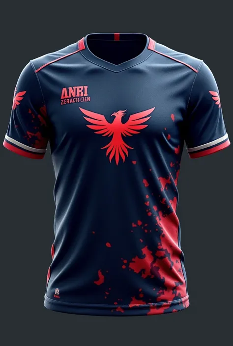 ESports jersey for clan END with small phoenix logo
Both back and front 