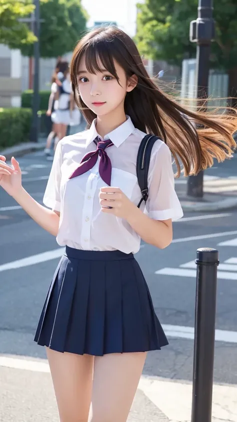 Cute Girls､high school girl､uniform､mini skirt､See-through､Fluttering in the wind