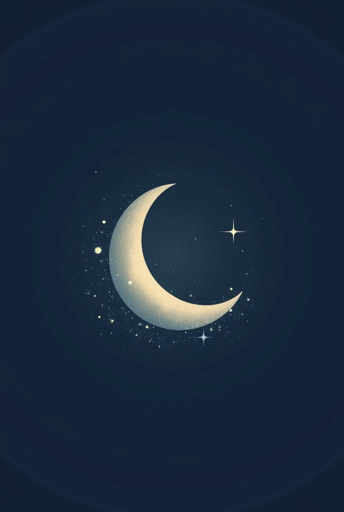 Make a cute logo for an artist name Nightfall, a half crescent moon with a sparkle in the side of the moon, representing that the Night falls