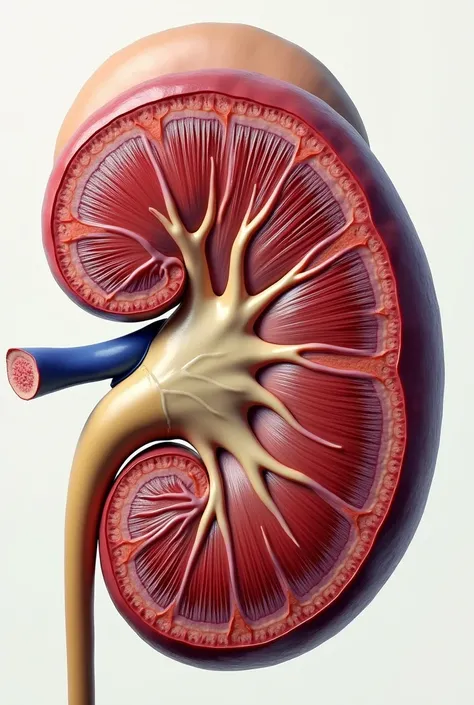 Kidney in a transverse section

