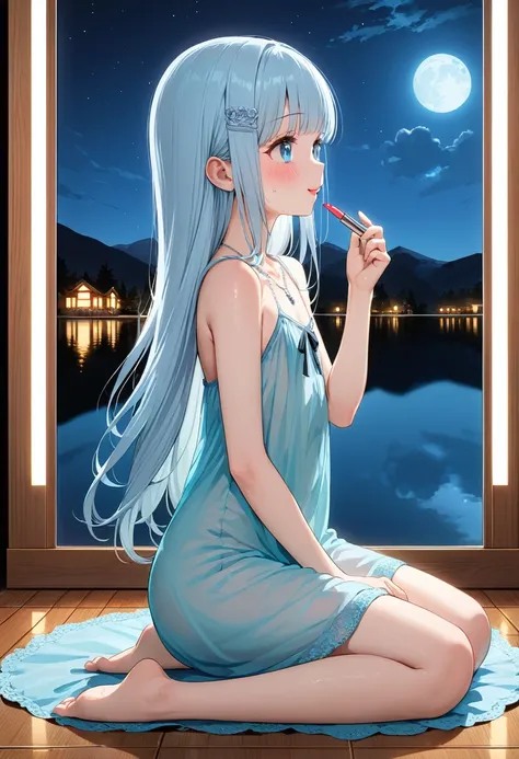 masterpiece, best quality, extremely detailed, (illustration, official art:1.1), 1 girl ,(((( light blue long hair)))), ,(((( light blue long hair)))),light blue hair, , long hair ((blush)) , cute face, big eyes, masterpiece, best quality,(((((a very delic...