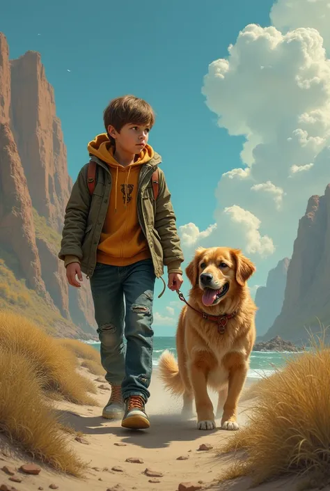 A 20-year-old boy who travels into the future with a dog 