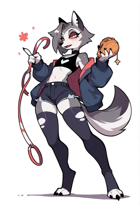 an original character, anthropomorphic, wolf, feminine, tall character, wearing a simple outfit, using some accessories, on a si...