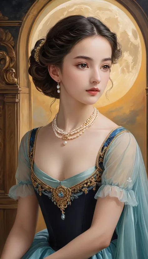 (High resolution,masterpiece:1.2),(Realistic:1.37)"(Highest quality, High resolution, Very detailed, Realistic),Beautiful portrait of a 16-year-old French ballet dancer from the 19th century, (She is half Scottish and half Japanese., She is a beautiful wom...