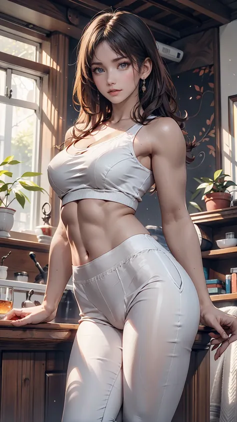 (Surreal), (figure), (High resolution), (8k), (Very detailed), (best figure), (Beautiful attention to detail), (Highest quality), (Very detailed), (masterpiece), ( wallpaper), (Detailed face), alone, 1 girl, White Wavy Hair, Korean, heterochromatic eyes, S...