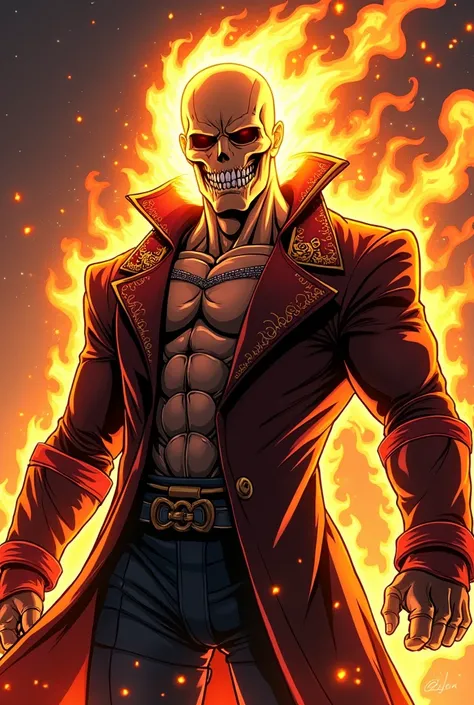 Ghost Rider (Marvel) Se fosse um titan em shingeki no kyojin, Do it in the anime drawing line