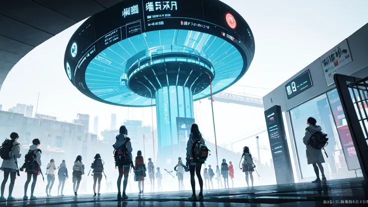 A scene with a graph showing the percentage of female users floating in the background。