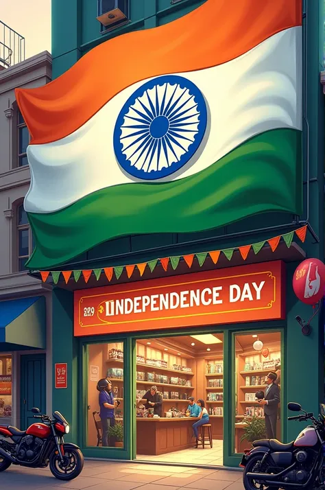 Create a good picture of Indias independence day offer of helmet showroom ss enterprise logo 