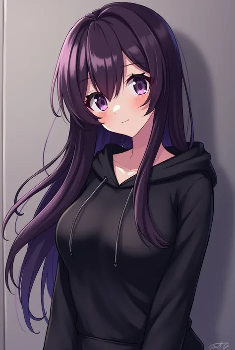 A high school girl with long dark purple hair wearing a black hoodie NSFW:1.7
show off pussy
bra lift
breasts out
show off breasts