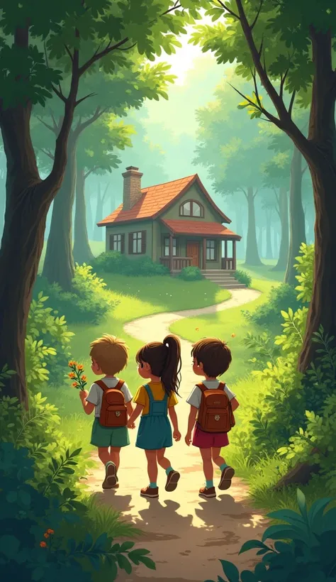 And those three kids-Lucy, Ben and Maya return there home from the peaceful forest