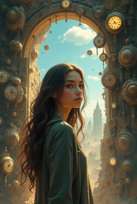 A beautiful teenage girl wirh long hair timrtravelling. Include time machines and vague musteries in the picture along with the girl. Thie is the plot of the story Imagine feeling trapped in your dull, everyday life, only for the universe to shake things u...