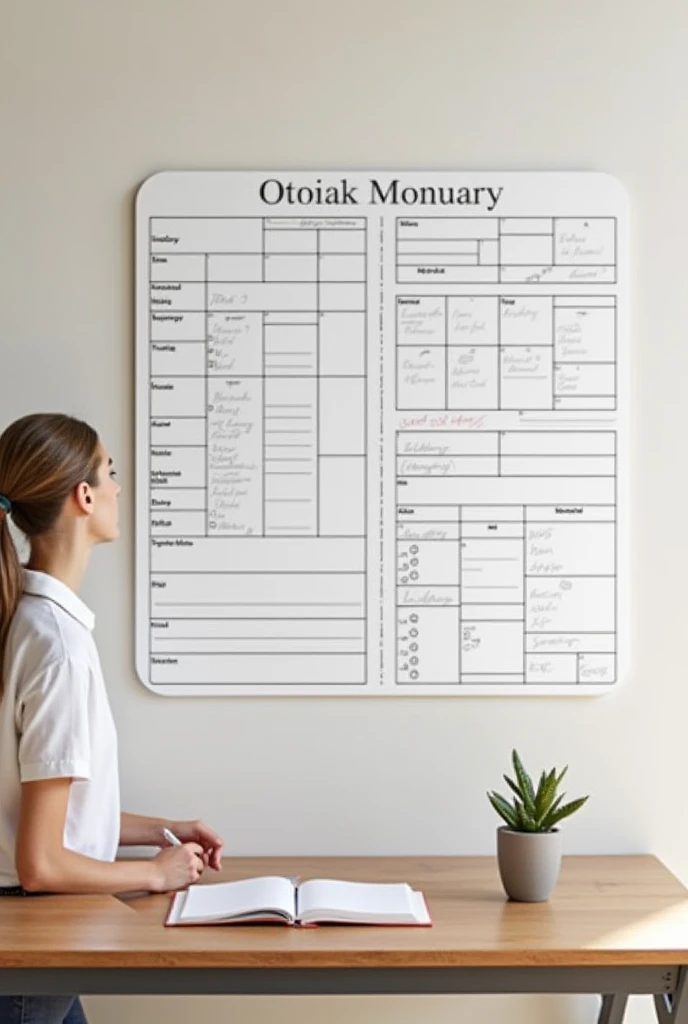 Female acrylic board to organize study itinerary and daily lists