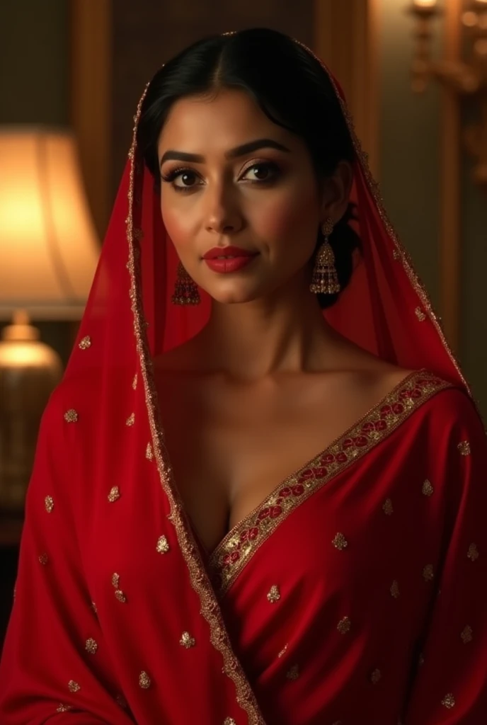 Tamanah bhatia in sexy red sari 