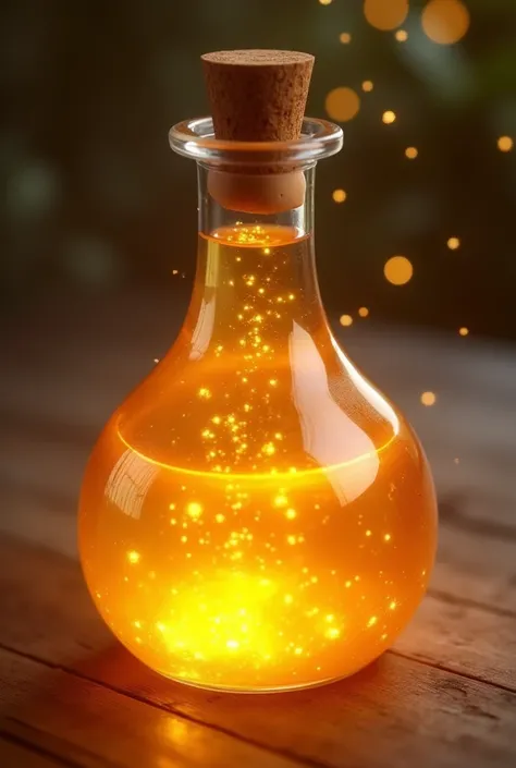 A Potion with a Warm, translucent amber with a golden glow, like honey mixed with sunlight, radiating a gentle, purifying warmth.
