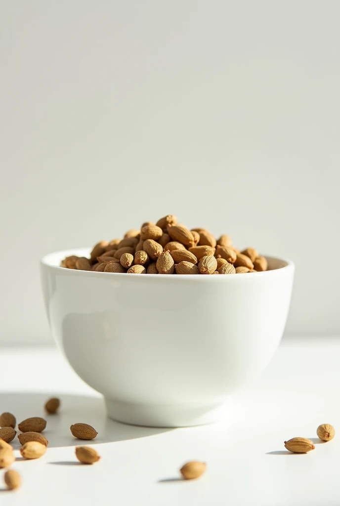 Fennel seeds in white glass bowl