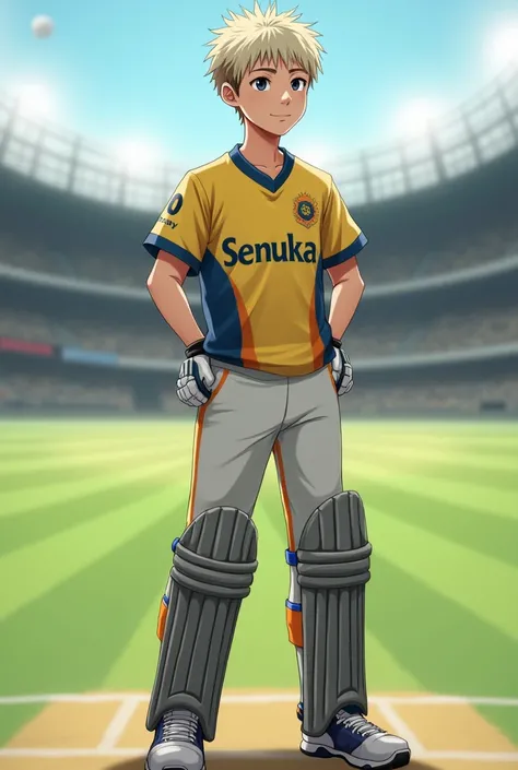 Cricketer name senuka 
Jersey number 20
Jersey name sm 
Hair color light 
Showing  the jersey namE
a boy