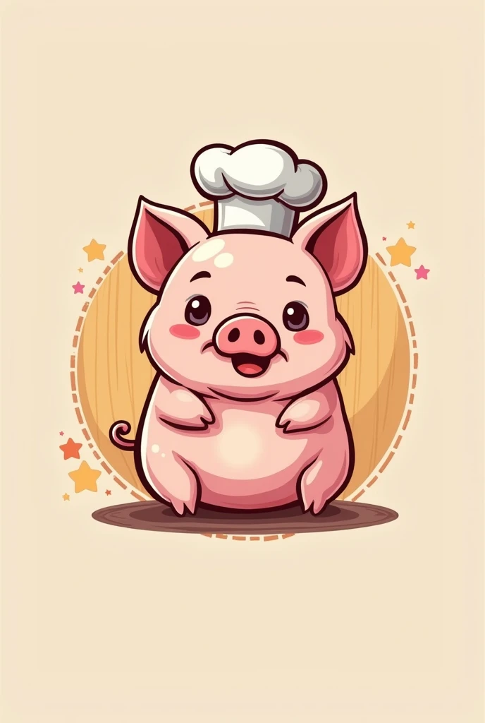 During the creation of the pig logo for a cute crispy pork shop