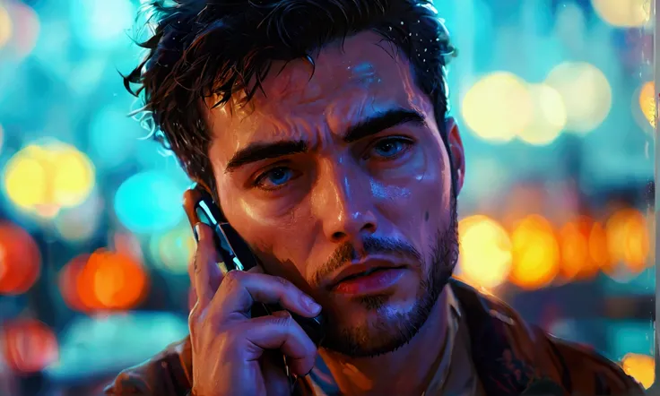 a man talking on the phone, 8k ultra HD image, hyper detailed skin,manga style art,manga style art,manga style art,manga style art,8k image, hyper detailed skin8k image, hyper detailed skin8k image, hyper detailed skin