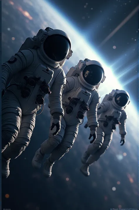 Generate a digital art on astronauts 