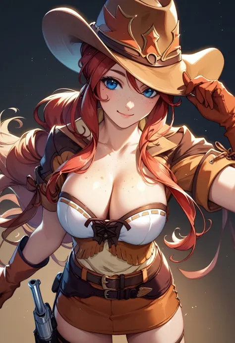 score_9, score_8_up, score_7_up, very aesthetic, source_anime, detailed, high quality, beautiful, masterpiece, detailed eyes,
(Simple dark background), blurry background,
cowboy shot, upper body, (light smile), facing the viewer, looking at the viewer, vie...