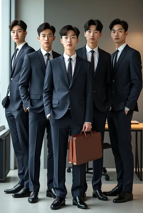 Korean men in their 20s wearing suits